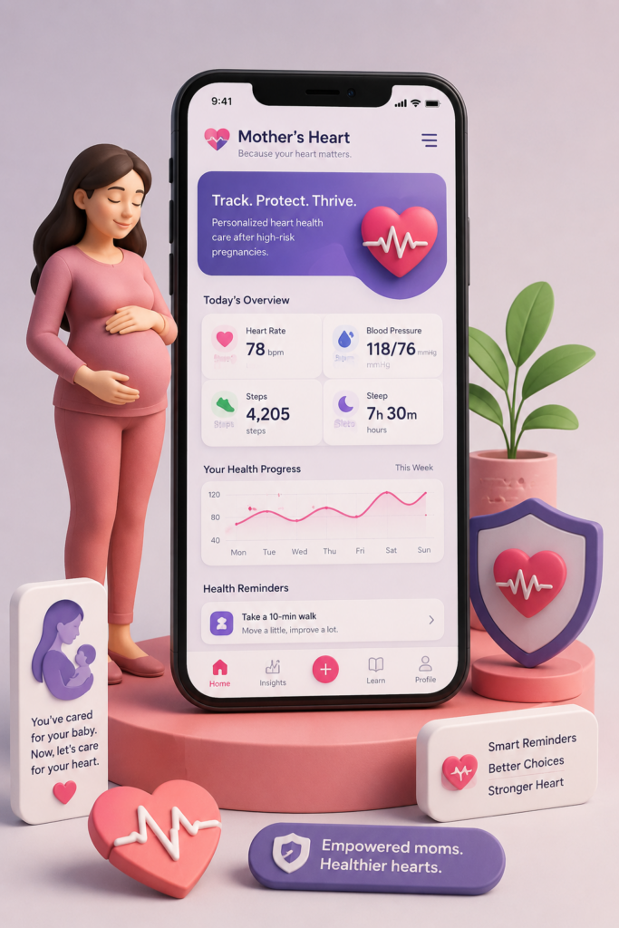 New app helps monitor heart health after high-risk pregnancies.