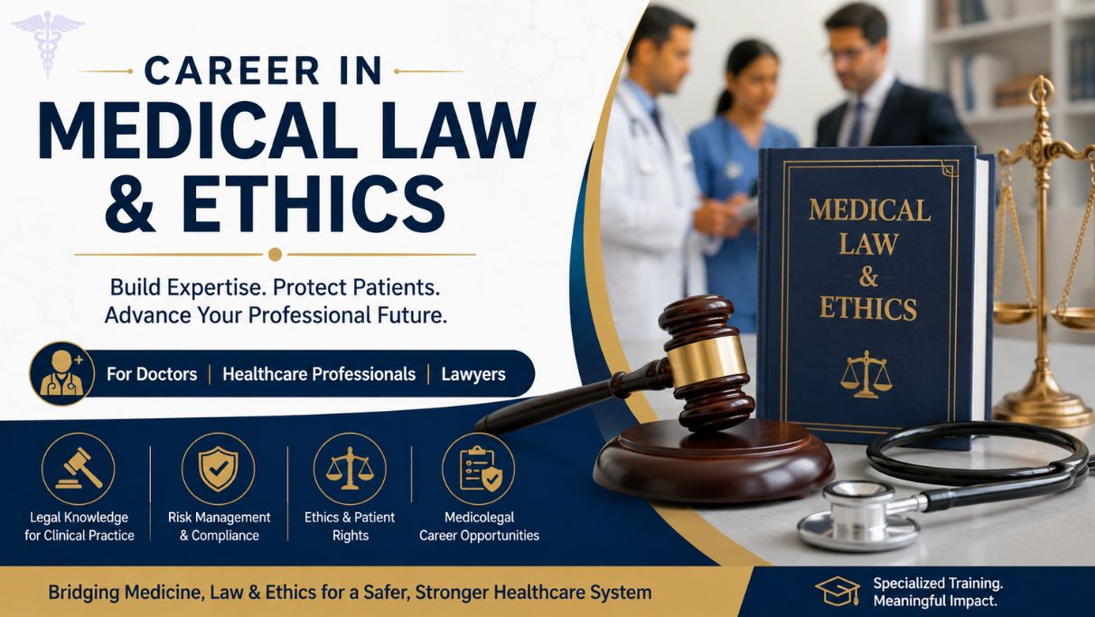 Career in Medical Law and Ethics for doctors, healthcare professionals, and lawyers through specialized medico-legal training
